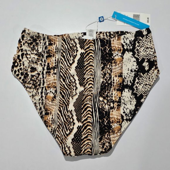 Bleu Rod Beattie Walk On The Wild Side Draped Hi Waist Swim Bottom - Picture 3 of 8